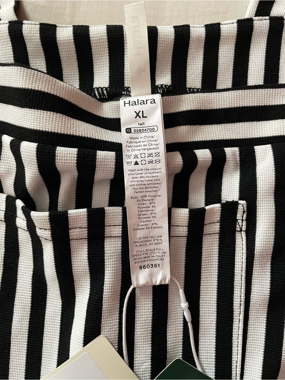 HALARA Black & White Vertical Stripe Wide-Leg Jumpsuit - Picture 5 of 6